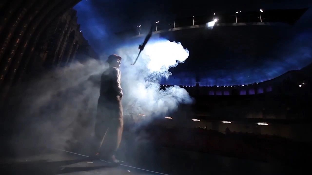 Stage light and smoke — the show ready to hit the road